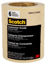 3M Scotch Contractor Grade Masking Tape 2020-24AP, (24mmx 55m) - Pack of 6