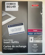 Avery 05390 Name Badge Inserts for Laser and Inkjet Printers, 2-1/4 x 3-1/2