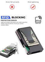Un-branded men’s minimalist Wallet Black money clip RFID blocking