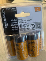Amazon Basics Type C Cell All-Purpose Alkaline Batteries - 4 Pack  Exp: 11/29