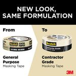3M Scotch Contractor Grade Masking Tape 2020-24AP, (24mmx 55m) - Pack of 6